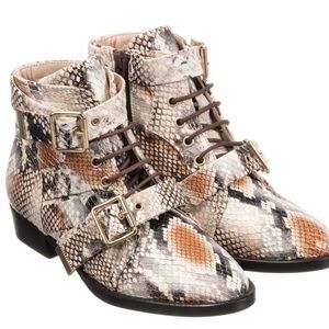 Chloe girls snakeskin booties! Worn once!!